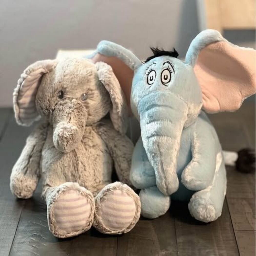 Elephants Stuffed animals, Open bag